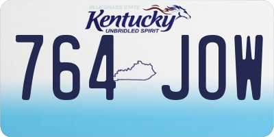 KY license plate 764JOW
