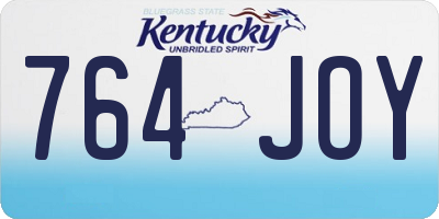 KY license plate 764JOY