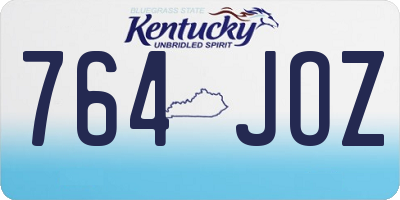 KY license plate 764JOZ