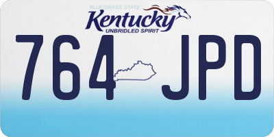 KY license plate 764JPD