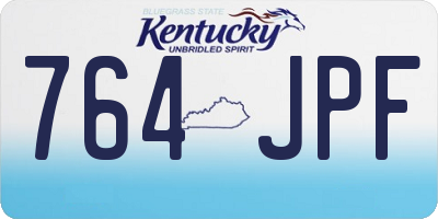 KY license plate 764JPF