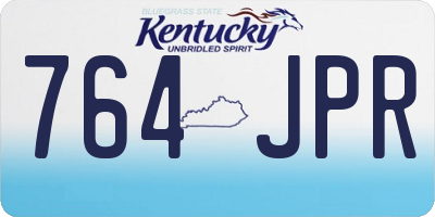 KY license plate 764JPR