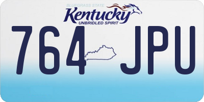 KY license plate 764JPU