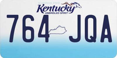 KY license plate 764JQA