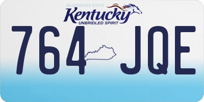 KY license plate 764JQE