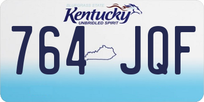 KY license plate 764JQF