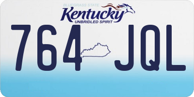 KY license plate 764JQL