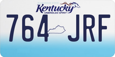 KY license plate 764JRF