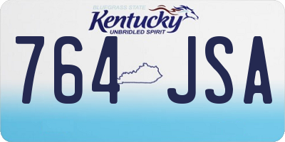 KY license plate 764JSA