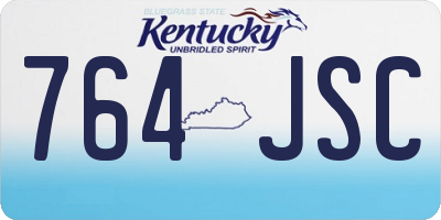 KY license plate 764JSC