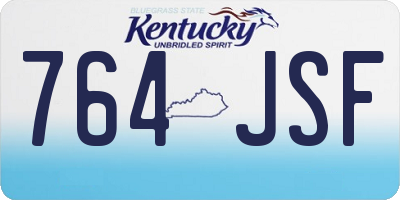 KY license plate 764JSF
