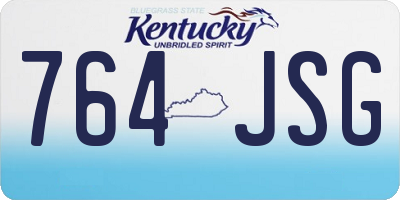 KY license plate 764JSG
