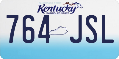 KY license plate 764JSL
