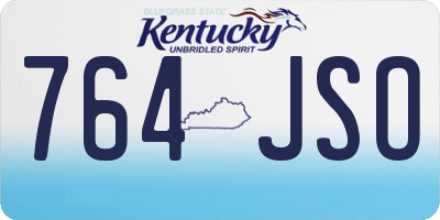 KY license plate 764JSO