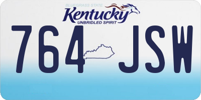 KY license plate 764JSW