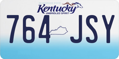 KY license plate 764JSY