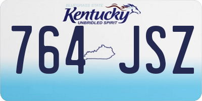 KY license plate 764JSZ