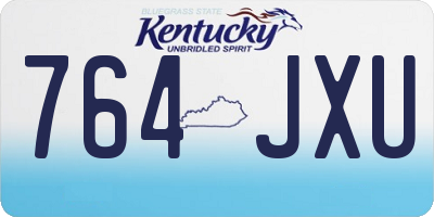 KY license plate 764JXU