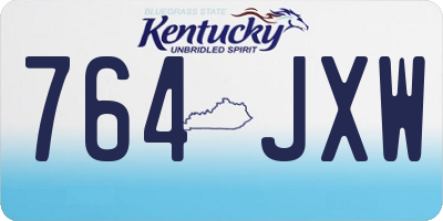 KY license plate 764JXW