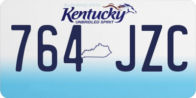 KY license plate 764JZC