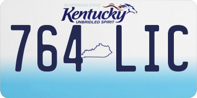 KY license plate 764LIC