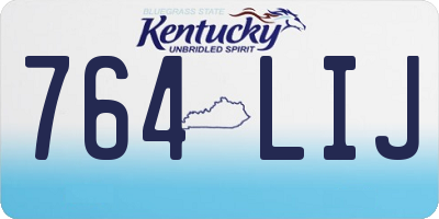 KY license plate 764LIJ