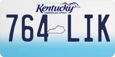 KY license plate 764LIK
