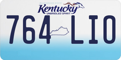 KY license plate 764LIO