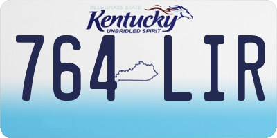 KY license plate 764LIR