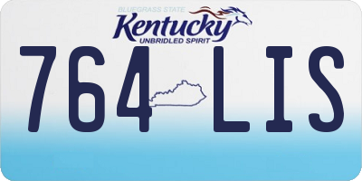 KY license plate 764LIS