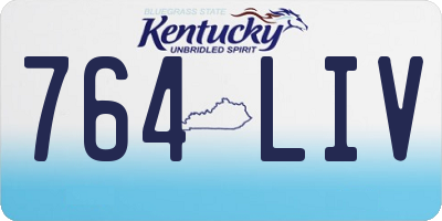 KY license plate 764LIV
