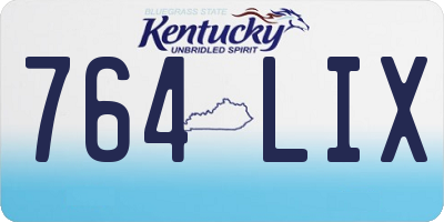 KY license plate 764LIX
