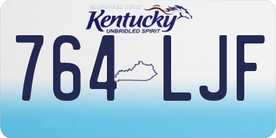 KY license plate 764LJF