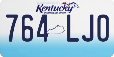 KY license plate 764LJO