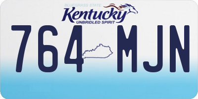 KY license plate 764MJN