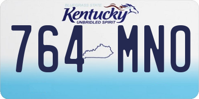 KY license plate 764MNO