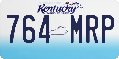 KY license plate 764MRP