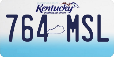 KY license plate 764MSL