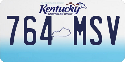 KY license plate 764MSV