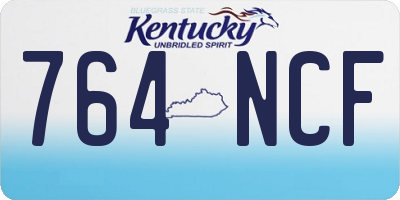 KY license plate 764NCF