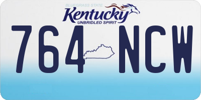 KY license plate 764NCW