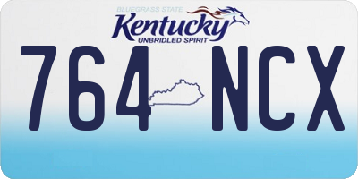 KY license plate 764NCX