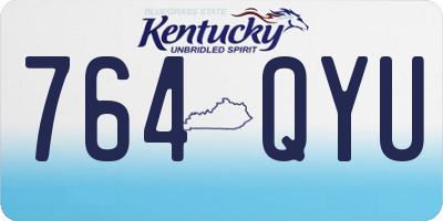 KY license plate 764QYU