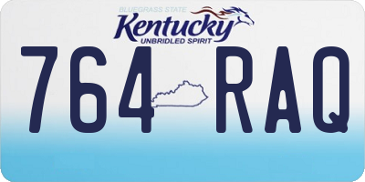 KY license plate 764RAQ