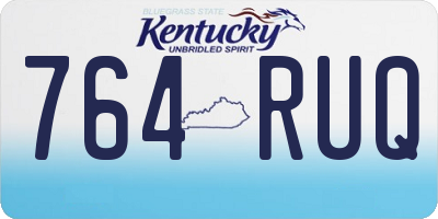 KY license plate 764RUQ