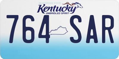 KY license plate 764SAR