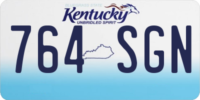 KY license plate 764SGN