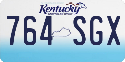KY license plate 764SGX