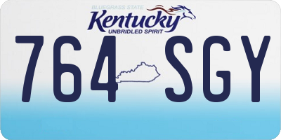 KY license plate 764SGY