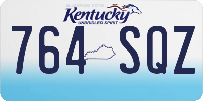 KY license plate 764SQZ